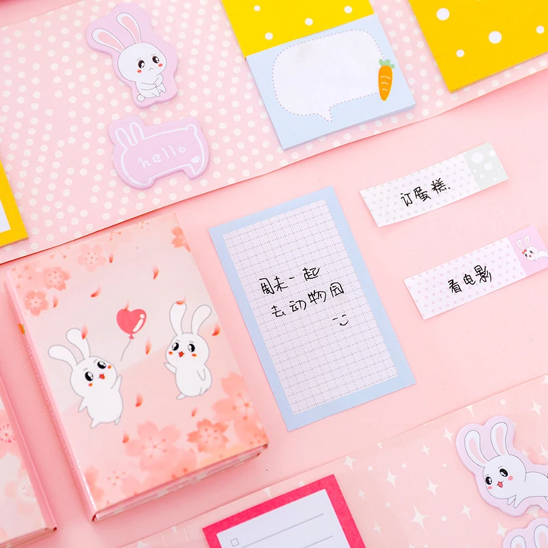 Эллен Брук 1 шт. корейский Kawaii липкий складной кролик заметки креативный почтовый
