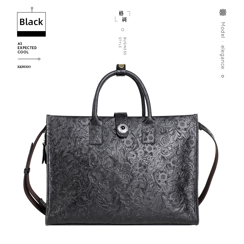 Unique Antique Design Men's Briefcase 16'' Laptop Document Case Portable Male Business Attache Messenger Bag Tote Portfolio