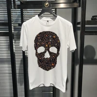 2021 mens night t shirt luxury brand super hot rhinestone skull short sleeve plus size top