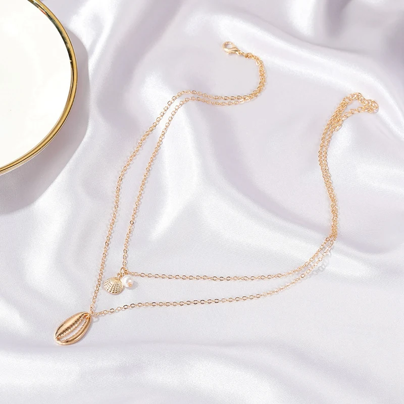 Новые Богемские Многослойная натуральная морская раковина кулон ожерелье