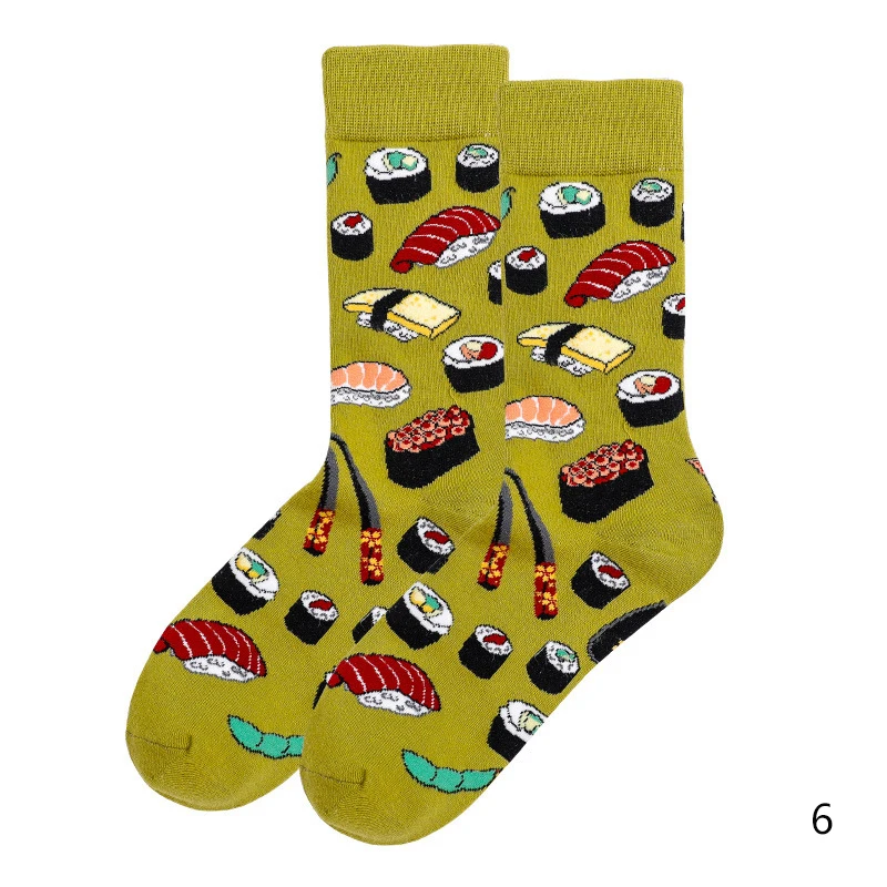 Носки спортивные женские с забавным мультяшным принтом черные синие | Женская