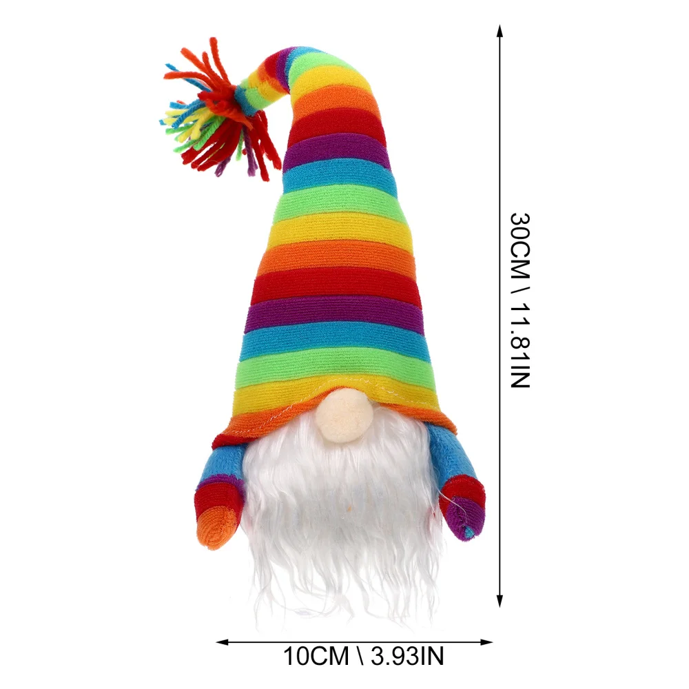 

Rainbow Gnome Doll with Light Chic Gnome Doll Ornament Lovely Cloth Gnome Doll