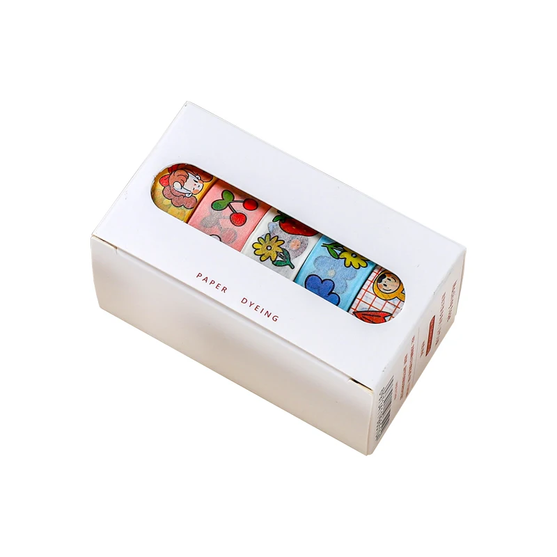 

Children Doodle Washi Masking Tape Colorful Sticky Decorative Paper Tape Set DIY Decoration Office Stationery Scrapbook 5PCS/Bag