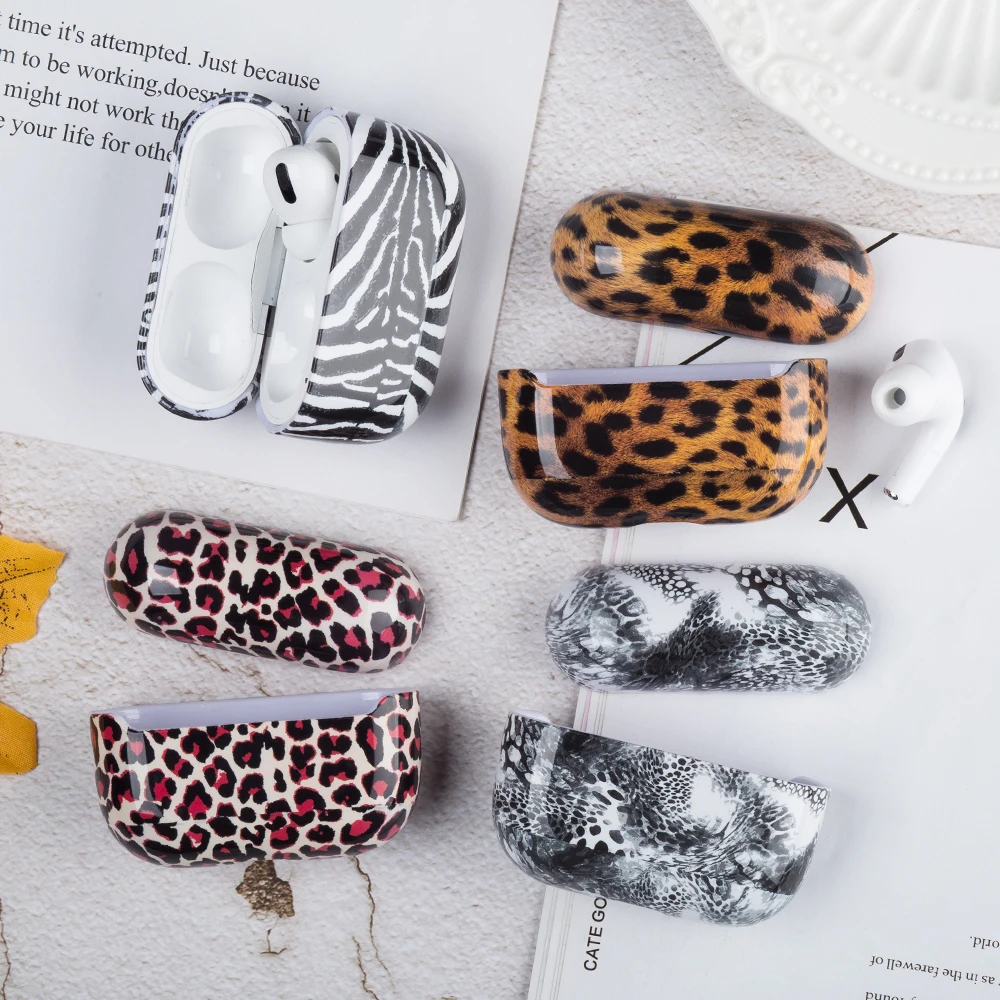 Леопардовый принт &quotнаушники&quot Чехол для Airpods Pro жесткие ПК-Чехлы леопардовый