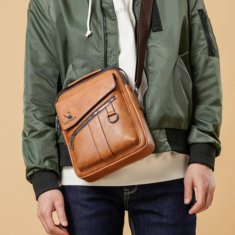 Повседневная мужская сумка через плечо винтажные деловые сумки из искусственной