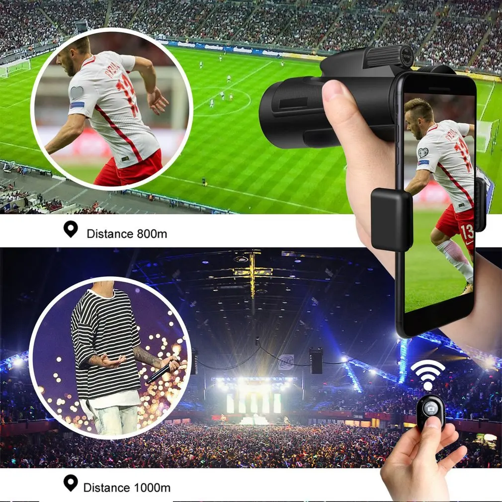 

new12x50 Monocular Telescope With Smartphone Quick Mount Waterproof Monocular For Bird Watching Sports Watch