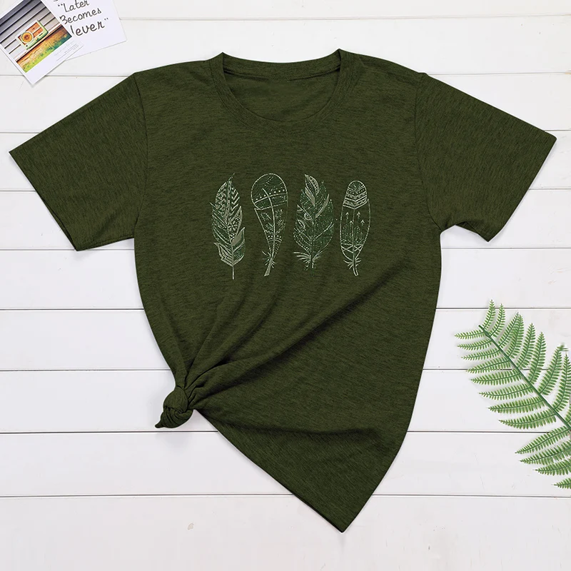 4 вида цветов Летняя женская футболка с круглым вырезом и коротким рукавом