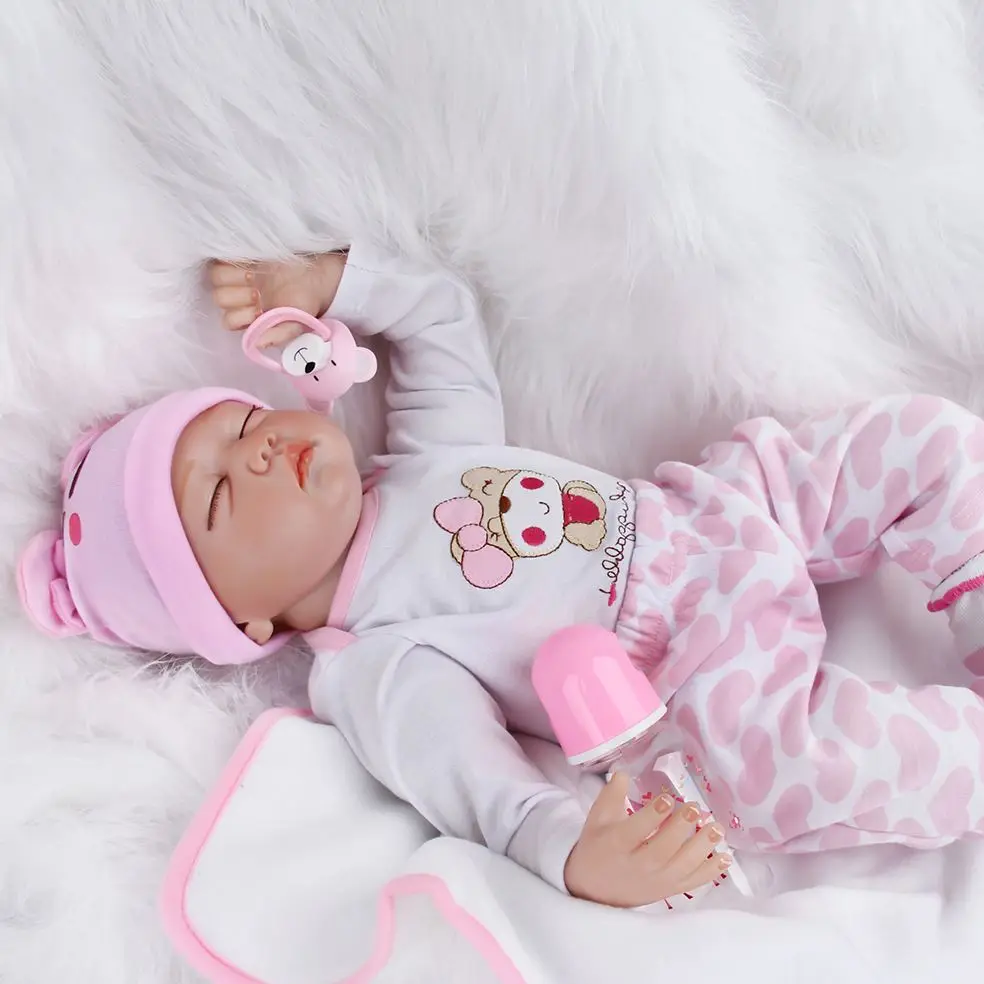 

Silicone Reborn Baby Girl 50Cm Soft Sleeping Baby Reborn Girl Fashion Toys Newborn Baby Christmas Gift Collecting Artwork