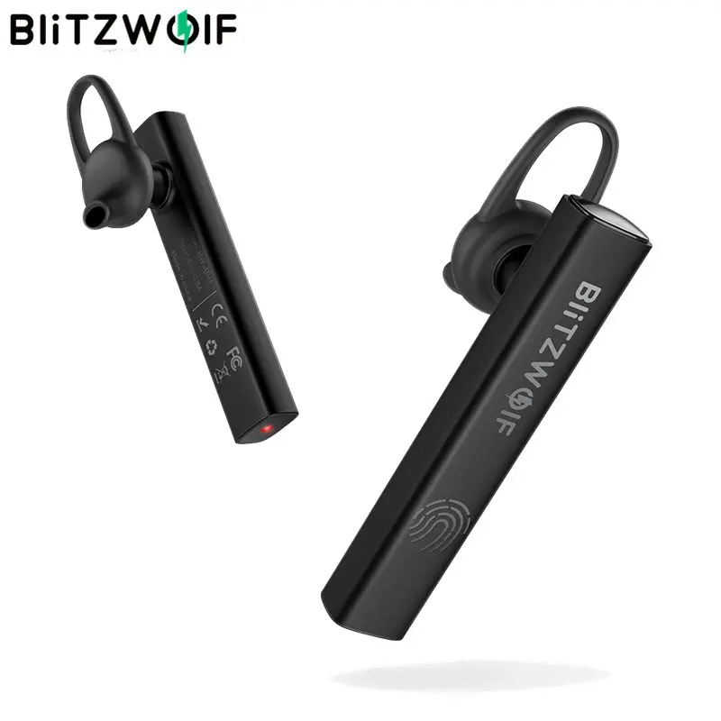 BlitzWolf BW-BH1 беспроводные bluetooth наушники HiFi мини светильник Smart Touch HD звонки шумоподавление одиночные наушники гарнитура