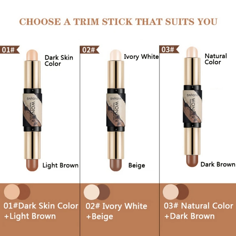 Бронзаторы светильник высокого качества Двойной консилер покрытие блеск