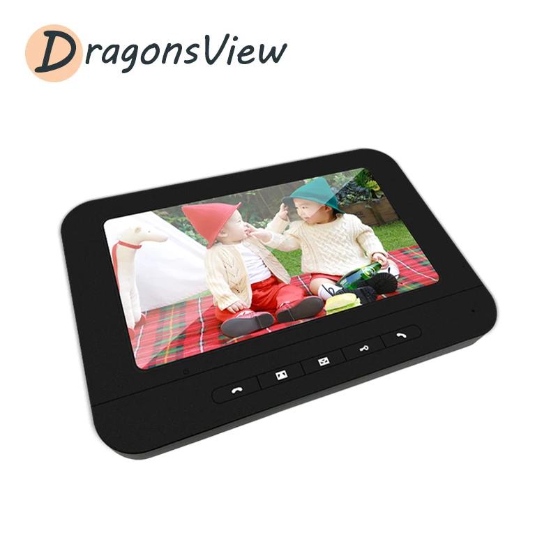Dragonsview видео домофон с замком и Кнопка Exit (7 дюймов телефон двери белый монитор