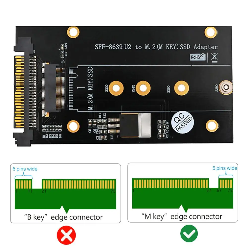 ALLOYSEED U.2 SFF-8639 для M2 ssd-адаптер M.2 NVME SSD M ключ карты расширения доска 2230 2242 2260 2280 |