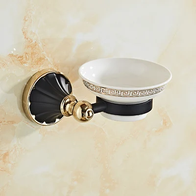 soap dish Новое поступление золотых и черных аксессуаров для ванной комнаты, держатель для бумаги, держатель для полотенец, держатель для туалетной щетки, держатель для полотенец, набор аксессуаров для ванной комнаты - Цвет: soap dish