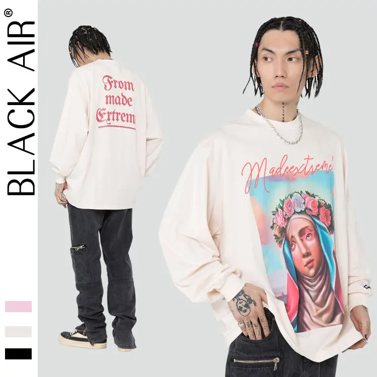 

BLACKAIR Graphic t shirts retro t shirt harajuku shirt mens clothing oversized t shirt goth clothes streetwear Tops Tees 2286