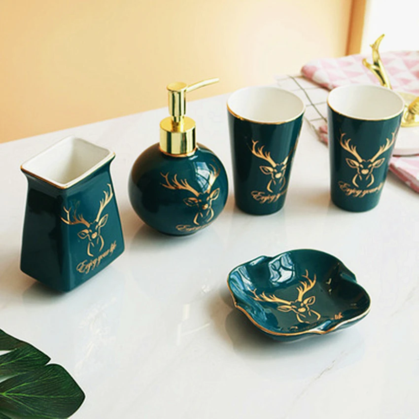 Набор аксессуаров для ванной комнаты в скандинавском стиле 5 шт. украшение отеля