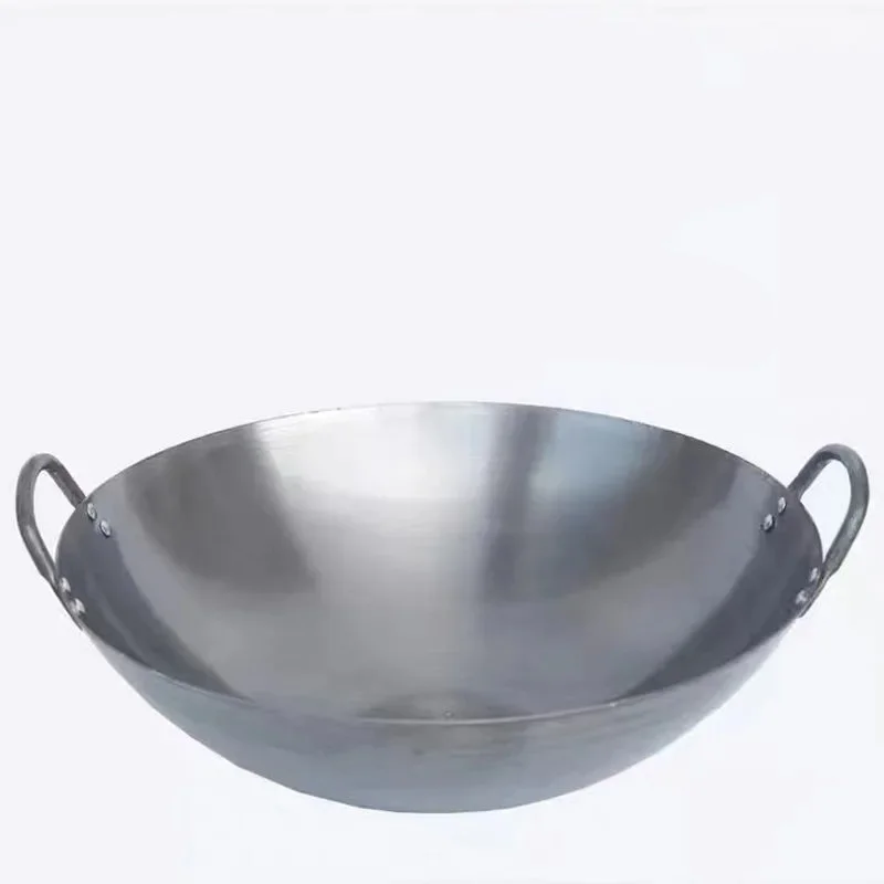 

Iron Non Coating Woks Gas Cooker Traditional Handmade Pot Huge Manual Forging Wok With Binaural Double Ear Chef Fry Wok