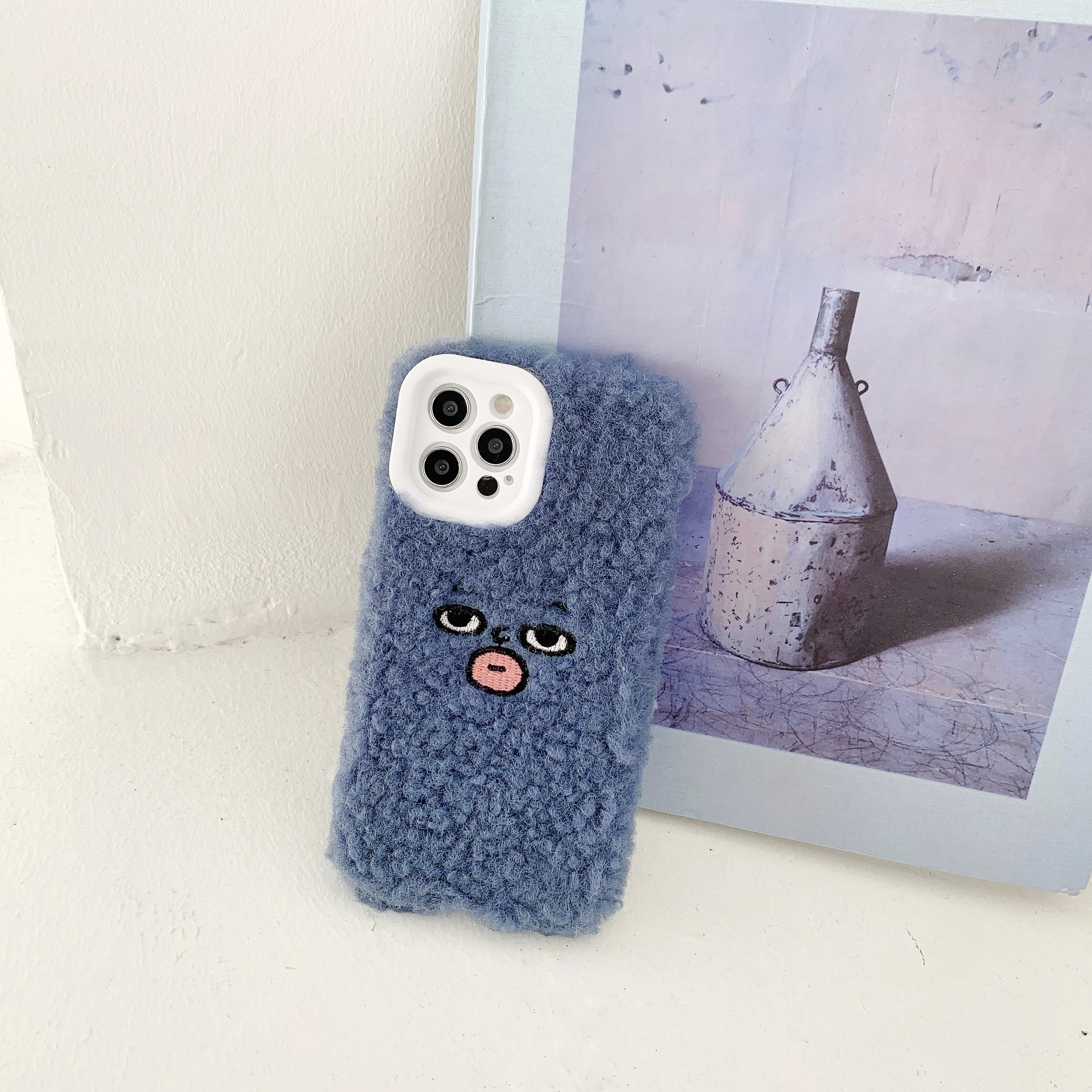 

Plush-unhappy expression for iphone12 mini / 11 Pro Max mobile phone case 7 / 8plus x xsmax xr protective cover