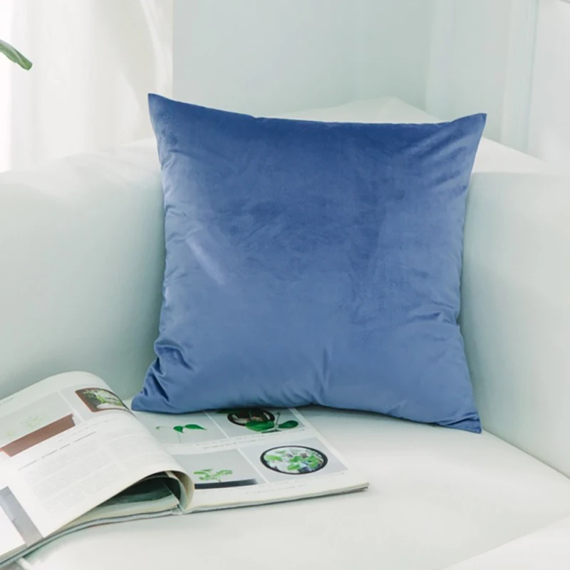21 Nordic Style Velvet Pillowcase Simple Solid Throw Cushion Covers Square Pillow Cover for Bedroom Sofa Living Room Decoration - Цвет: 21
