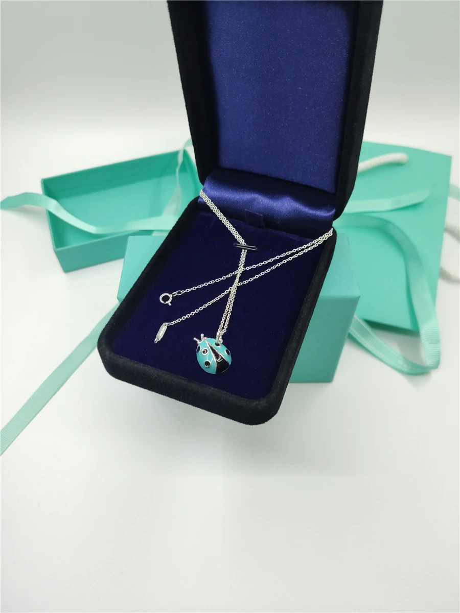 

2021 trendy luxury brand original necklace letter wedding necklace couple heart necklace and ladybug pendants for women sets