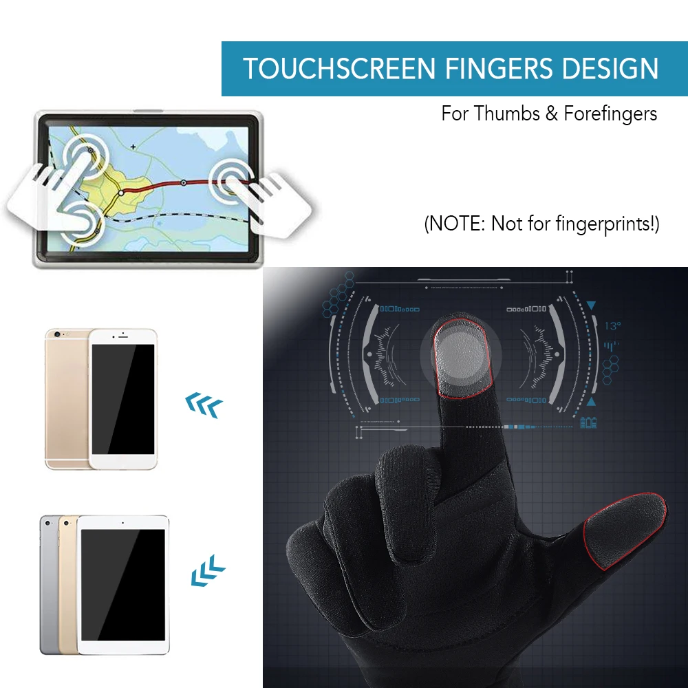 1 пара уличные спортивные теплые перчатки унисекс непромокаемые с сенсорным