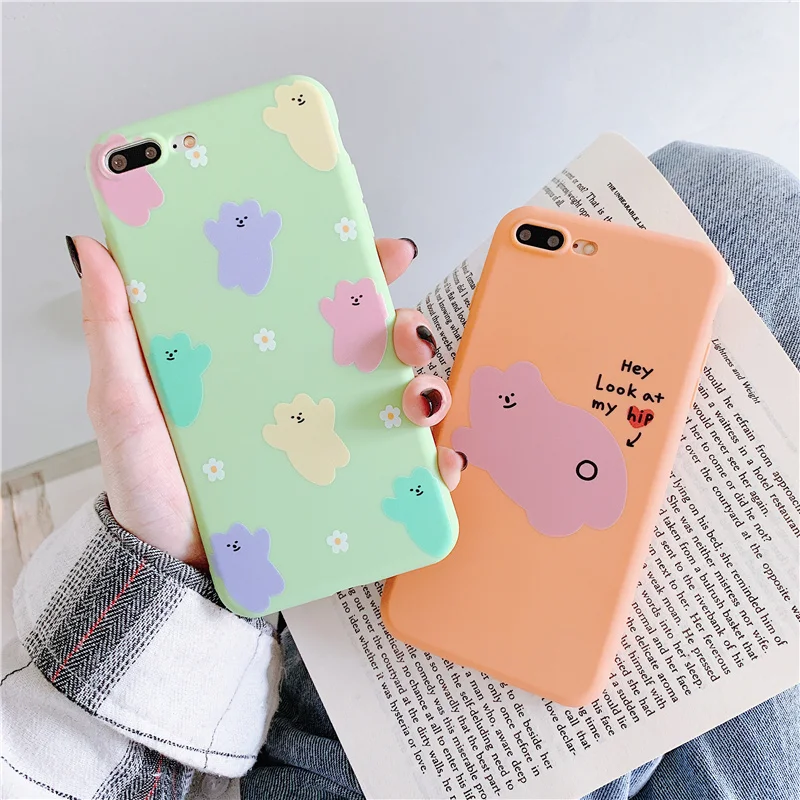Чехол с изображением леденца для iphone 8 7 xr x корейские мишки прозрачные