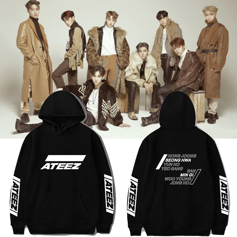 

Толстовка унисекс с капюшоном KPOP ATEEZ, безразмерная толстовка, модель GU426