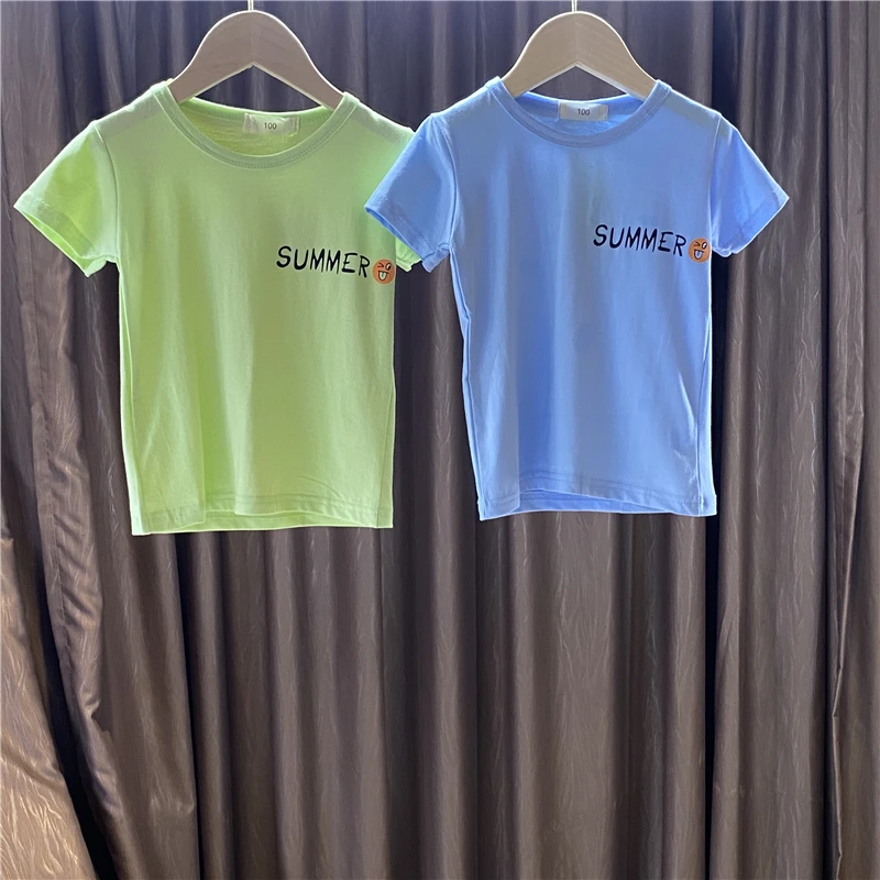 

Summer Cotton Printed Boys Girls Clothes Casual Fashion Toddler Girl Clothes Smiley Graphic Baby T Shirts Unisex Kids Clothes