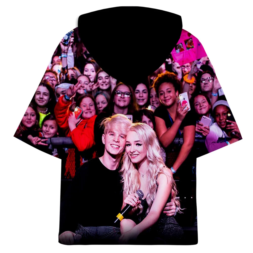 

WAMNI Harajuku Polyester Zoe Laverne New Short Sleeve Hoodie Casual Print Fashion Pullover HipHop Short Sleeve Hoodie Sweatshirt