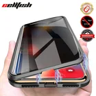 Чехол-накладка для iPhone XS Max, XR, 8, 7 Plus, 6s, 11 Pro, двусторонний, с металлическим бампером