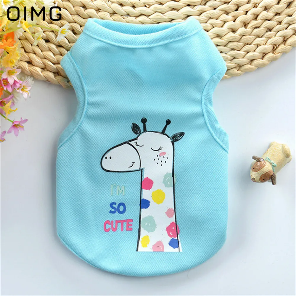 Мультяшная футболка OIMG для маленьких собак одежда милых кошек костюмы домашних