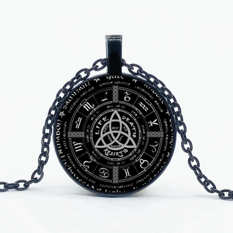

Popular New Year Wheel Pentagram Necklace Mysterious Magic Pentagram High Quality Crystal Pendant Necklace