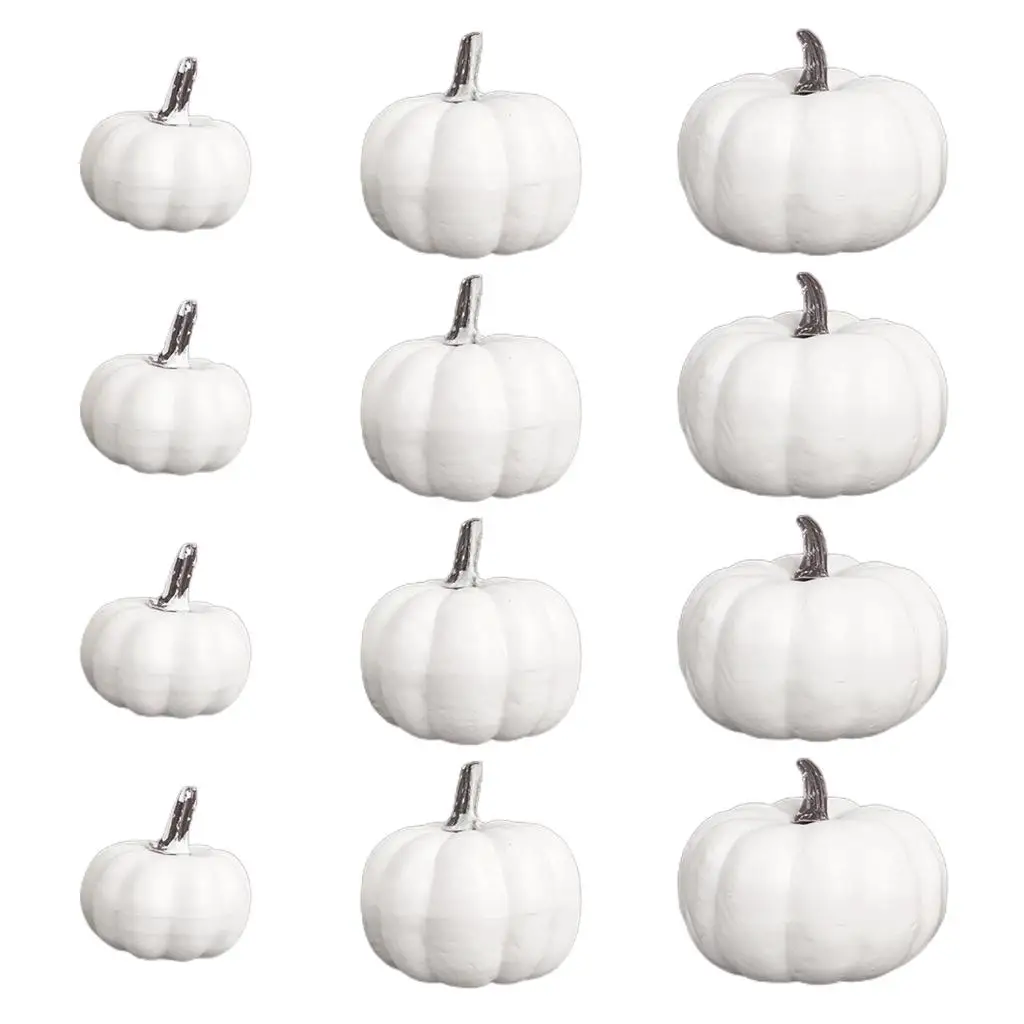 

12 упаковок белые реалистичные тыквы Осенний урожай Мини тыквы для домашнего декора сада