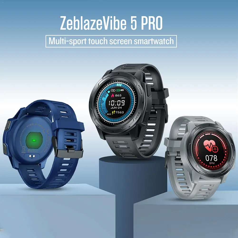 Zeblaze VIBE 5 Смарт-часы Мужские 1,3 цветной экран Шагомер фитнес-браслет трекер IP67 водонепроницаемый монитор сердечного ритма умные часы