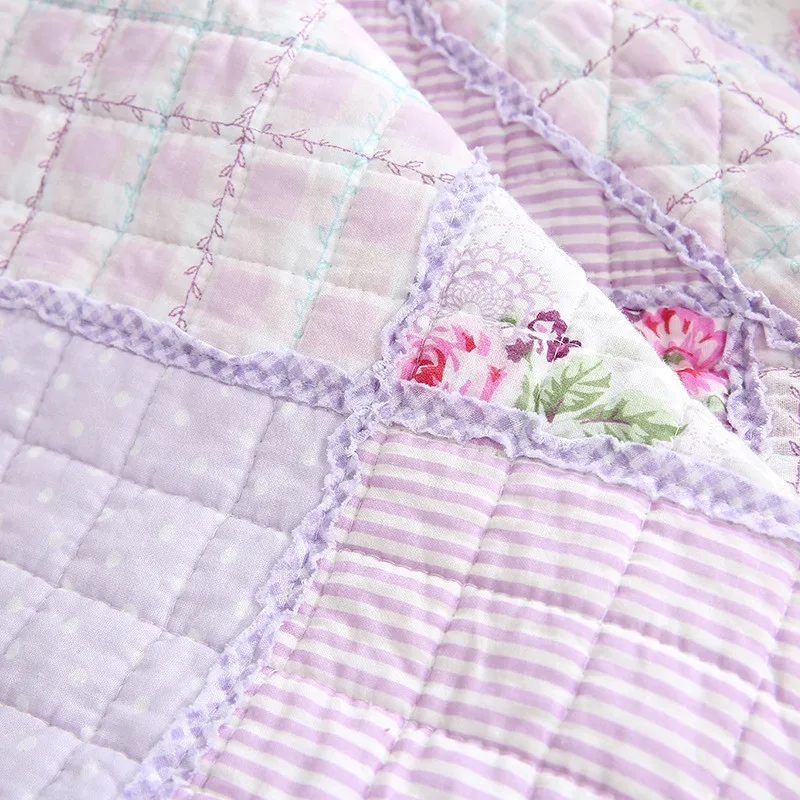 

Fashion Bedding Cotton Quited Bedspread Floral Printed Summer Duvet Quilt Blanket European Coverlet Cubrecam Bed Cover Colcha