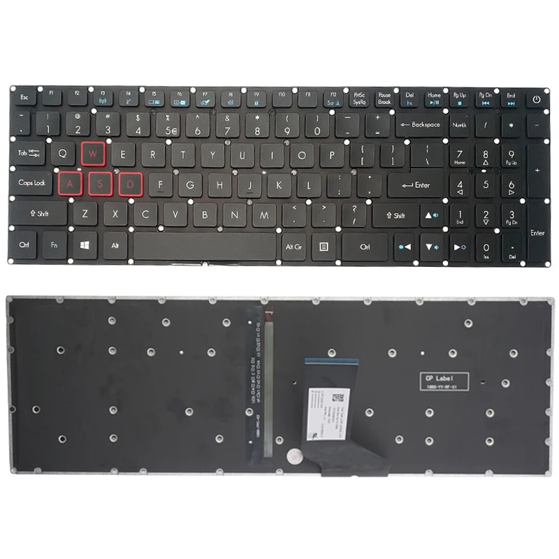 Клавиатура для ноутбуков Acer Nitro черная клавиатура 5 1 2 N16C7 N17C1 с подсветкой без