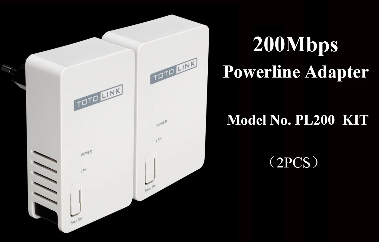 TOTOLINK Powerline адаптер 200 Мбит/с беспроводной Wi-Fi маршрутизатор удлинитель с Homeplug AV мост 300 метров покрытие PL200 комплект
