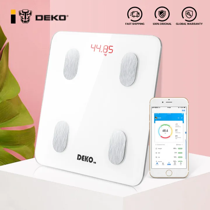 

Цифровые весы DEKO для измерения массы тела и жира, умные весы с Bluetooth, монитор индекса массы тела и индекса массы тела