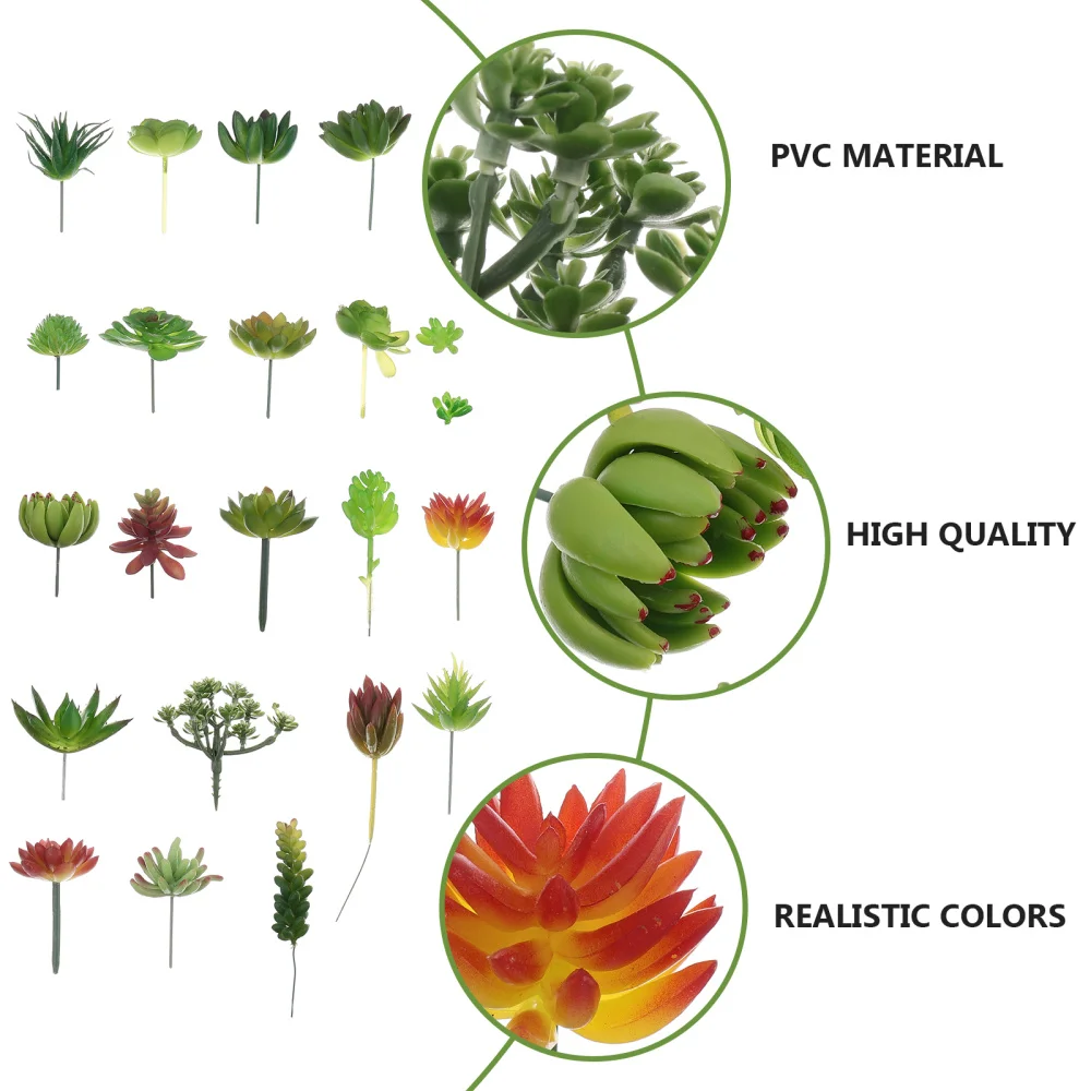 

20Pcs Artificial Succulents Picks Faux Succulent Plant for Decor (Mixed Style)