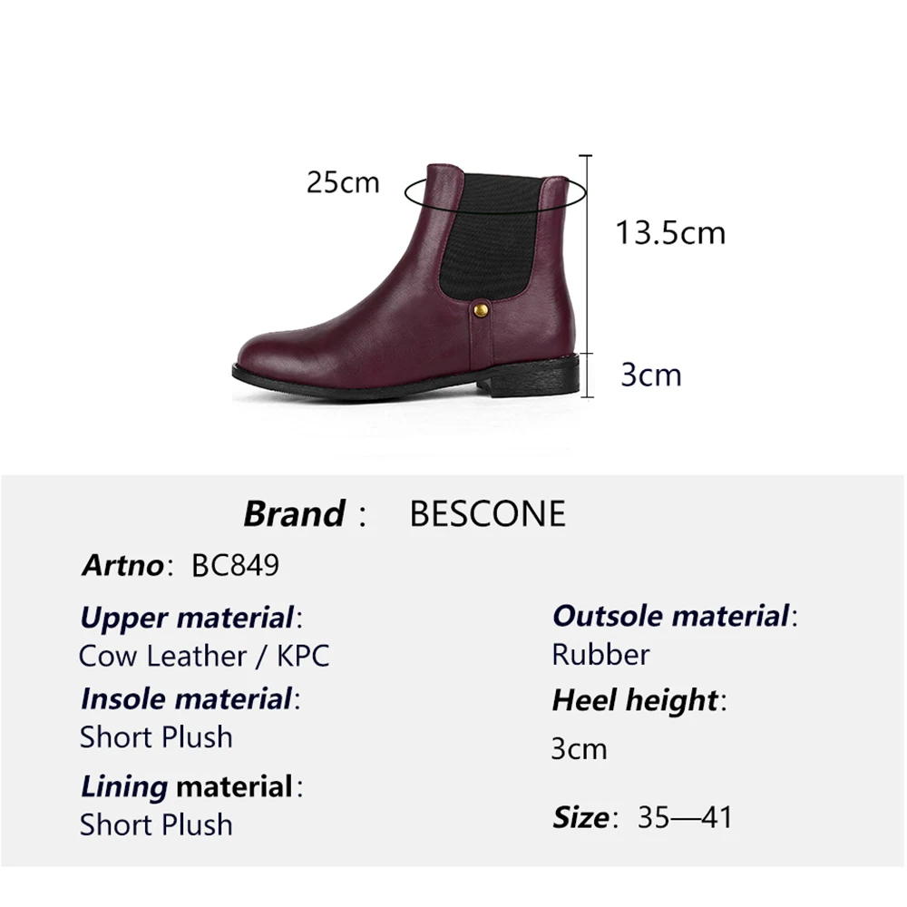 

SOPHITINA Spring Autumn Chelsea Boots Women Premium Leather Ladies Ankle Boots Round Toe Low Heel Comfortable Women's Shoes C849