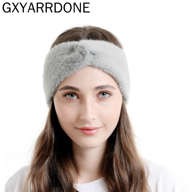 Женский вязаный пояс для волос повязка на голову девочек с узлом аксессуары