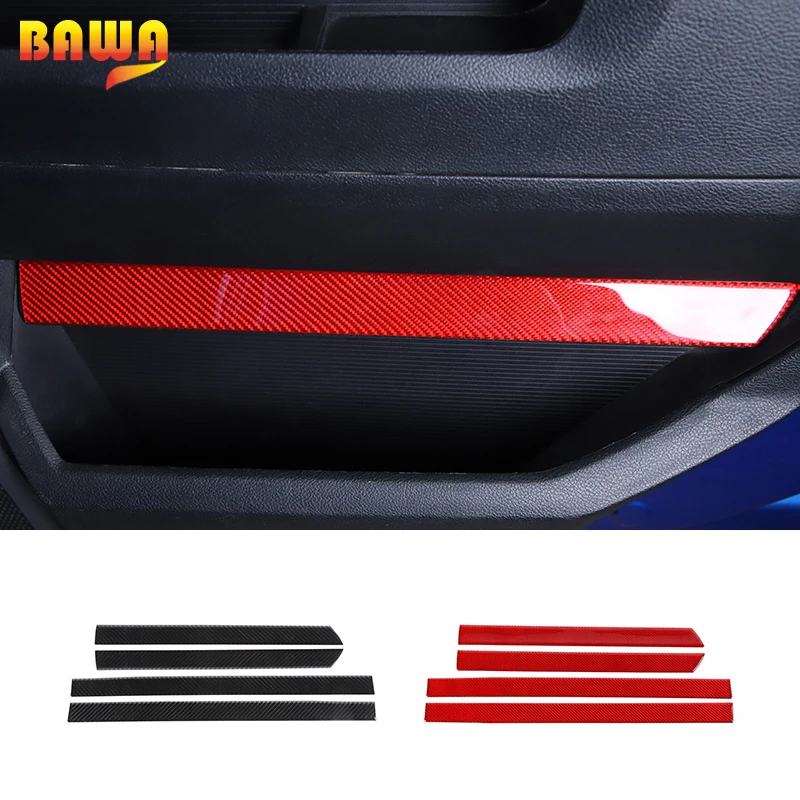 

BAWA Car Door Atmosphere Light Decoration Mouldings Strip Carbon Fiber Cover Stickers For Dodge RAM 2010-2015 Interior Parts