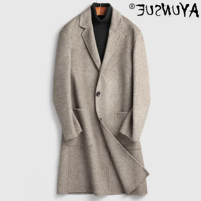 

Wool fast suit - men's suit 2021, double faced cashmere long jacket, Korean jacket, jacket and jacket,