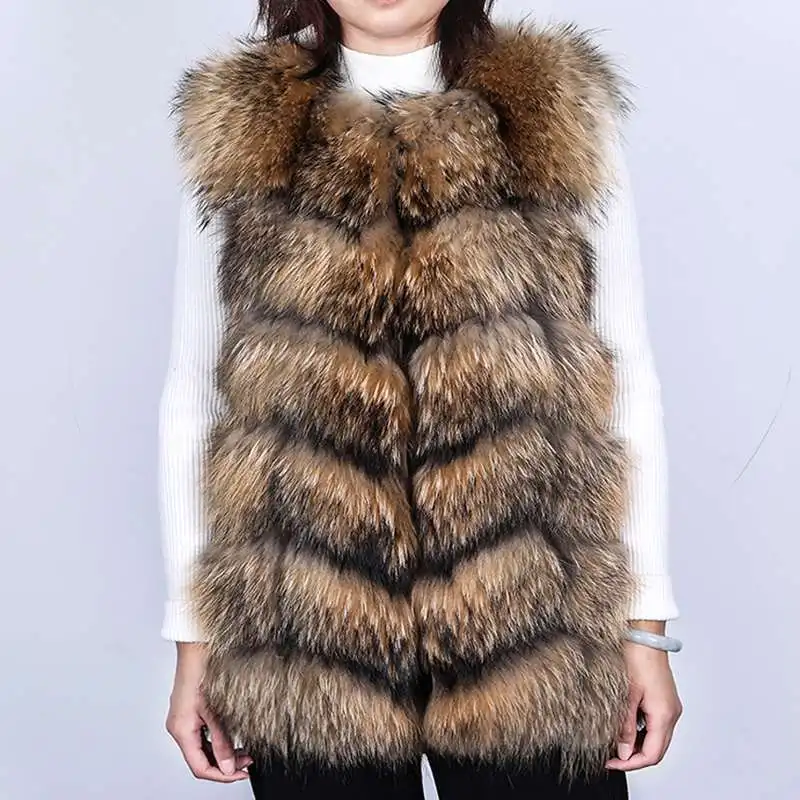 

2020 New Raccoon Fur Vest Real Fur Coat Will Be Segmented Korean Fashion Will Keep Warm in Autumn and Winter and The Ladies Type