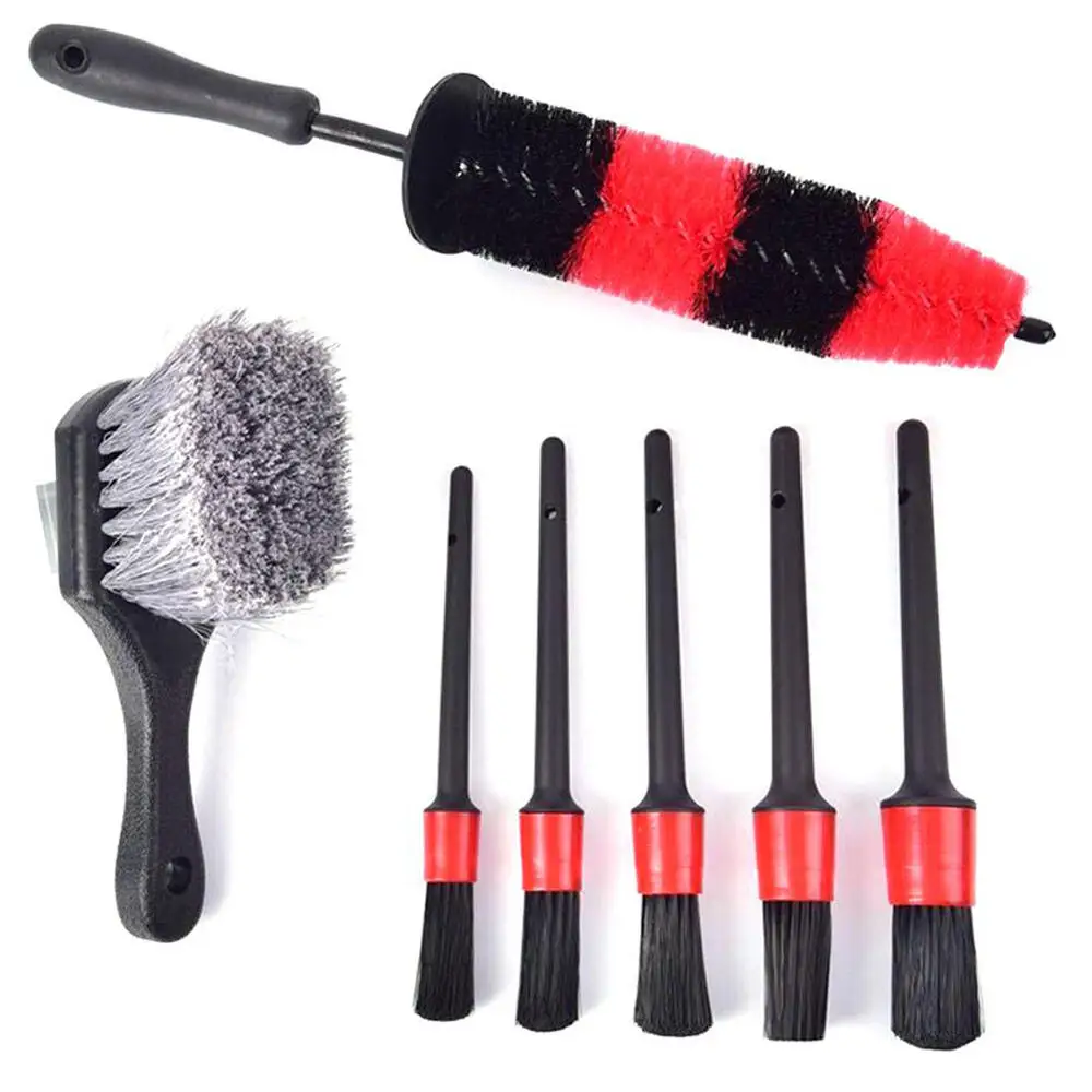 

7 шт. для колес Стикеры для колеса шины Щетка автохимия комплект мягкой колесная щетка комплект для мытья автомобиля щетка для автомобильно...