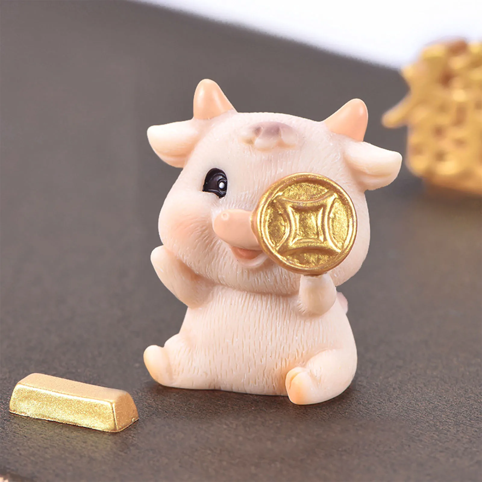 

New Creative Everything Goes Well Cute Calf Micro Landscape DIY Bonsai Meat Ornaments Decorations Gifts Home Desktop Decors