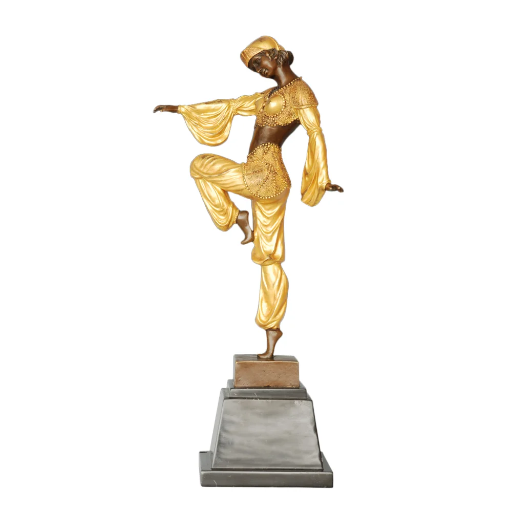 

46CM Classical Woman Dance Statue Vintage Sculpture Art Bronze Dancer Hot Cast High-Grade Home Decoration Birthday Gift