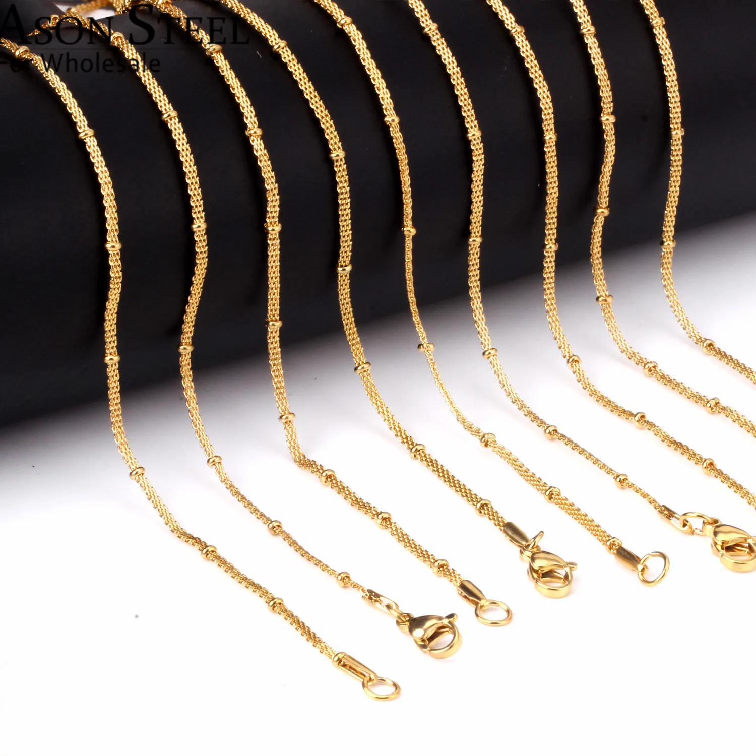 Ожерелье ASONSTEEL в стиле панк с золотыми круглыми бусинами 10 шт./лот ожерелье из