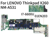 kocoqin laptop motherboard for lenovo thinkpad x260 core sr2f1 i7 6600u mainboard 01en203 bx260 nm a531 100 tested