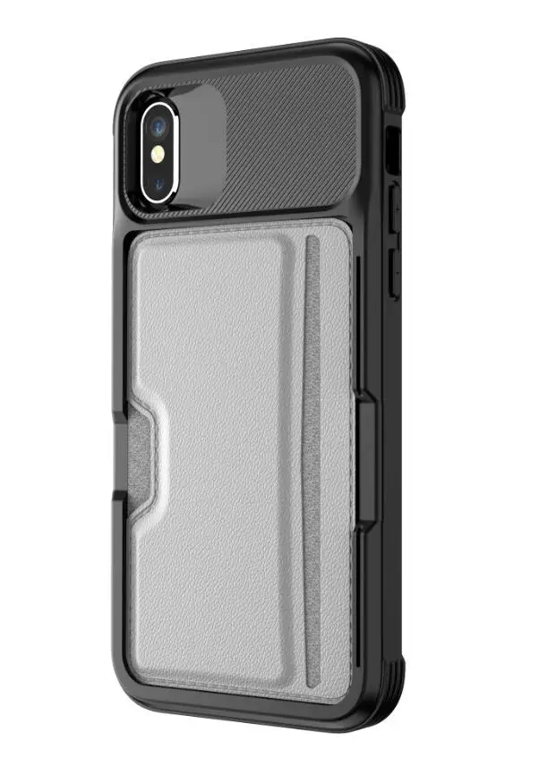 Чехол для iPhone 11 Pro XR XS 6 7 8 X, чехол со слотом для карт с магнитной задней крышкой для iPhone 6 7 8 Plus XS MAX, мягкий ТПУ чехол - Цвет: Gray