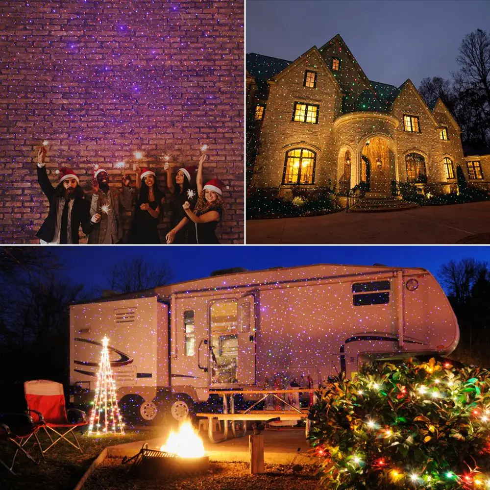 RGB Рождественский лазерный проектор уличный водонепроницаемый прожектор